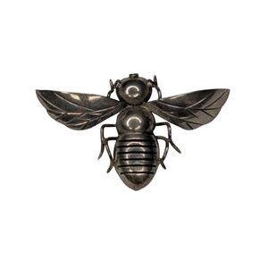 Vintage 925 Silver Metal Brushed Finish Bug‎ Bee Brooch Pin
